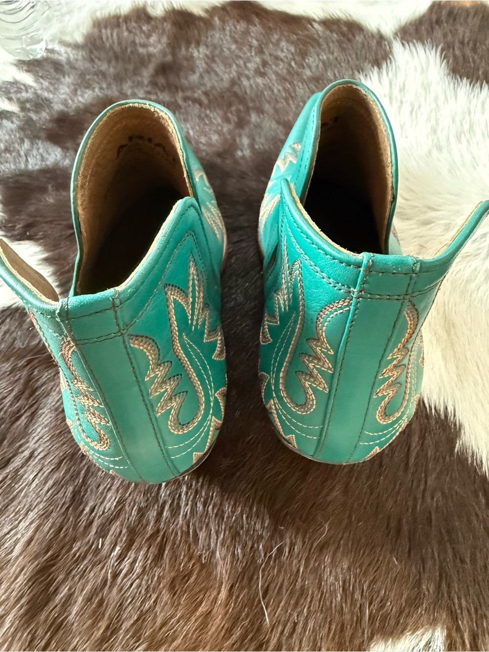 Ariat Dixon Booties Turquoise Leather Western Ankle Boots - Women - Picture 5 of 8